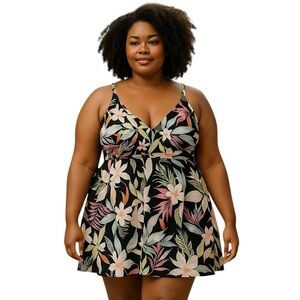 Kona Sol Tankini Floral Print Tankini Swim Top
